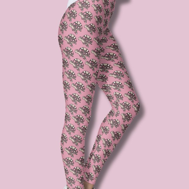 Leggings Tortue de mer rose mignonne (Sea Turtle Pink leggings)