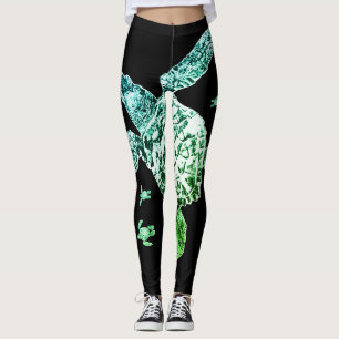 Leggings Tortue de mer verte