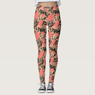 Leggings Tortues et poissons de Corail Reef sur le noir