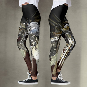 Leggings Touches métalliques Steampunk Chic