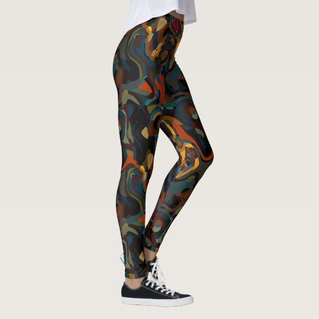 Leggings tourbillon coloré abstrait (Droite)