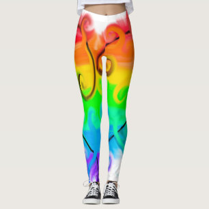 Leggings Tourbillon de marbre arc-en-ciel