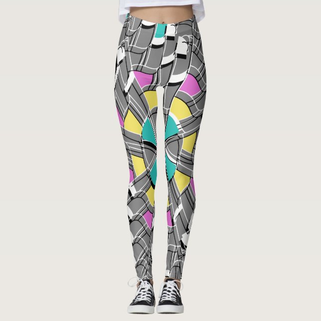 Leggings Tourbillon de turquoise - (Devant)