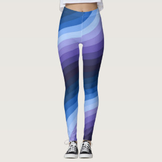 Leggings Tourbillon Indigo Abstrait Diagonal Rainbow Swirl