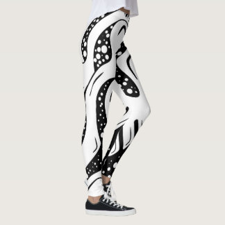 Leggings tourbillon noir et blanc