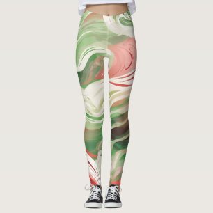 Leggings Tourbillon vert blanc blanc blanc