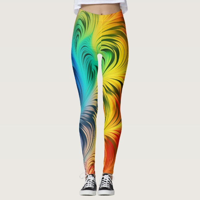Leggings Tourbillonnant arc-en-ciel (Devant)