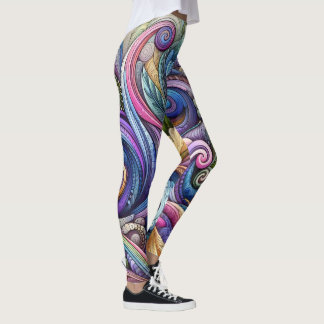 Leggings Tourbillonnant éclatement de couleur tourbillon
