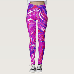 Leggings Tourbillons roses et violets