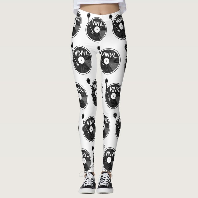 Leggings Tourne-disque Retro Vinyl Record (Devant)
