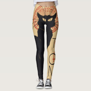 Leggings Tournée du Chat Noir Vintage Black Cat Art Nouveau