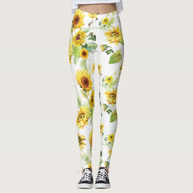 Leggings Tournesol aquarelle (Devant)