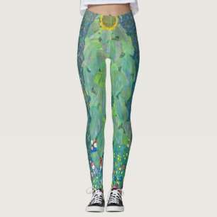 Leggings Tournesol de Klimt, Fleurs Vintage Art Nouveau
