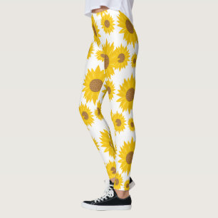 Leggings Tournesol jaune à motifs avec de minuscules graine