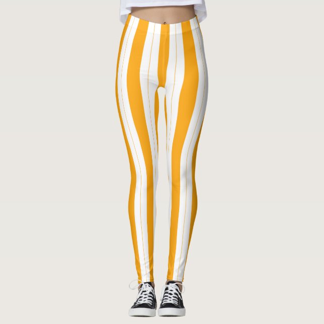 Leggings Tournesol rayé orange jaune  (Devant)