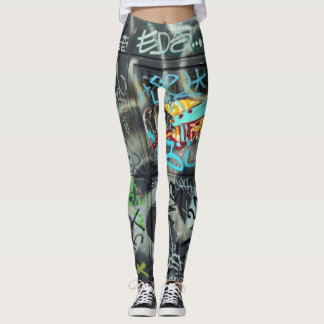 Leggings Tout autour des légendes imprimées de graffiti