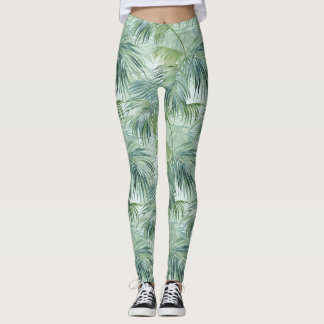 Leggings tout-imprimé Motif de feuille de palme tr
