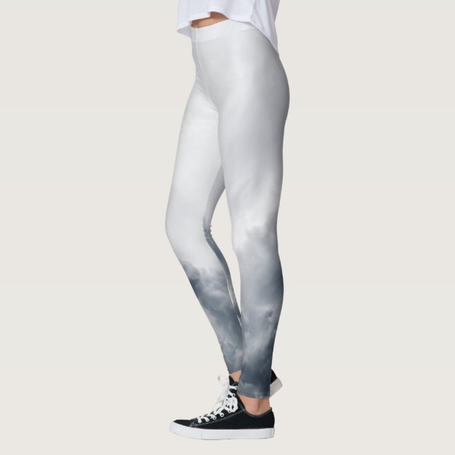 Leggings tout-sur-impression noirs et gris (Gauche)