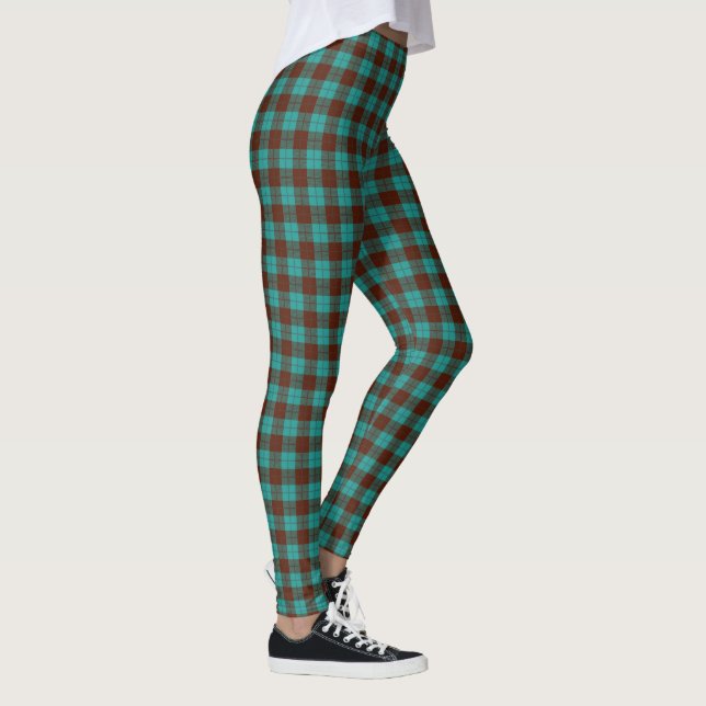 Leggings Tout sur le carreau sarcelle (Droite)