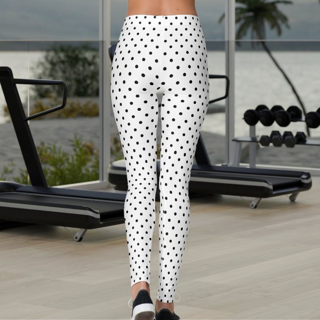 Leggings Toz Designs Points de Polka en Noir et Blanc Éléga (Créateur téléchargé)