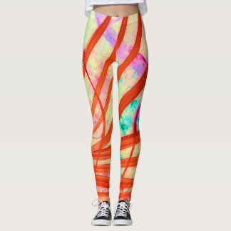 Leggings Traces rouge