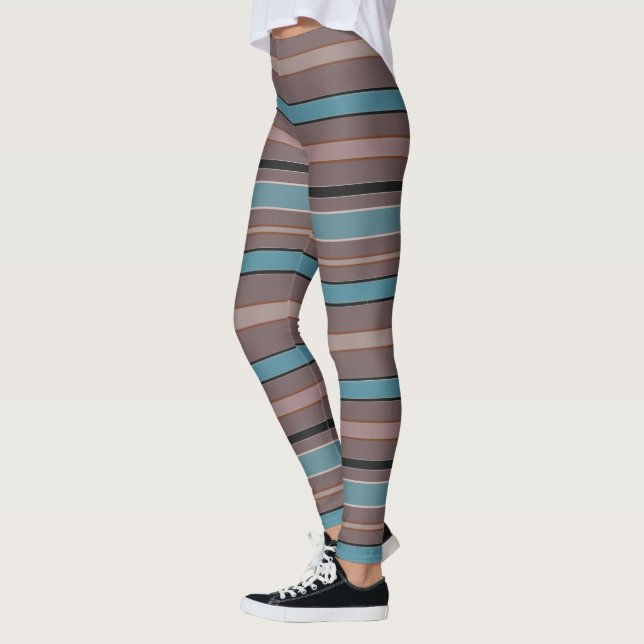 Leggings Traits horizontaux graphiques avec la couleur (Gauche)