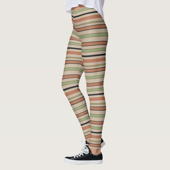 Leggings Traits horizontaux graphiques avec la couleur (Gauche)