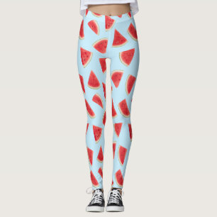 Leggings Tranche de pastèque réaliste motif d'été