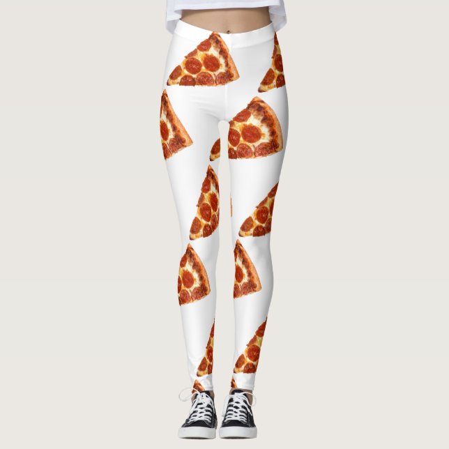 Leggings tranche de pizza pepperoni classique de SlipperyJo (Devant)