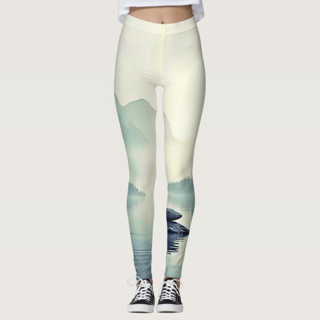 Leggings Tranquil Mountain Lake Serenity (Devant)