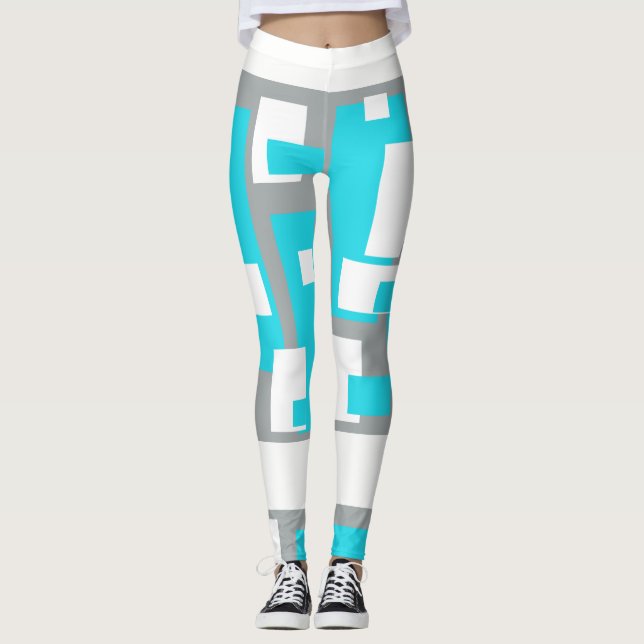Leggings Tranquillité Turquoise Dentures (Devant)