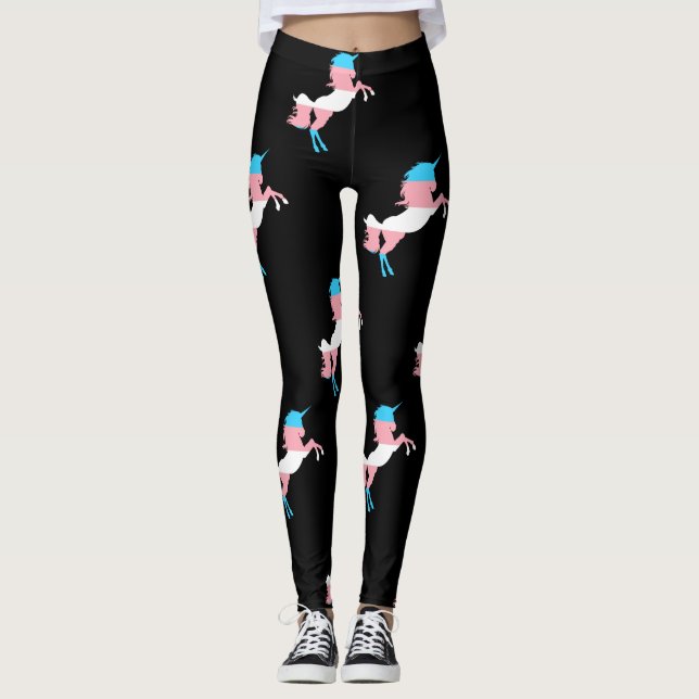 Leggings Transgenre LGBT Unicorn Drapeau Stripes Fierté (Devant)