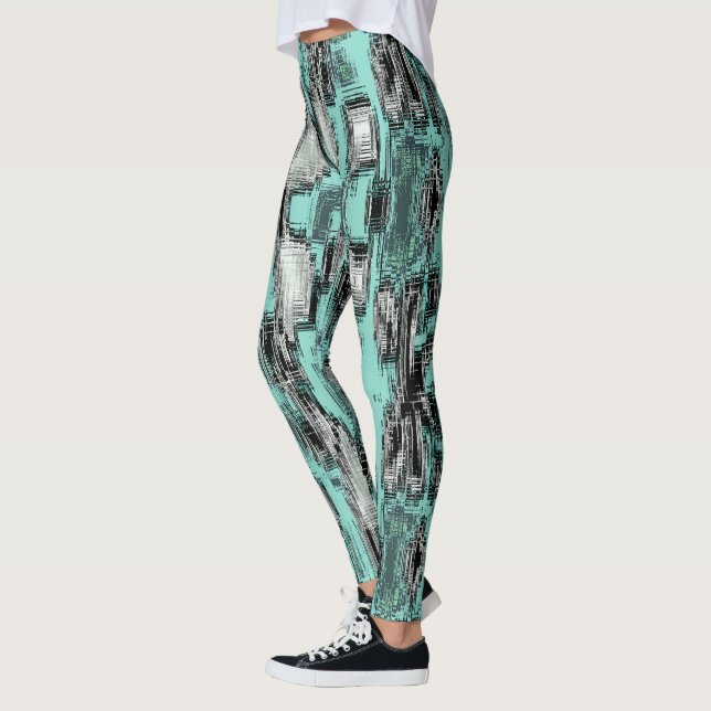 Leggings Traversée de lignes pixelisées formant des carrés  (Gauche)