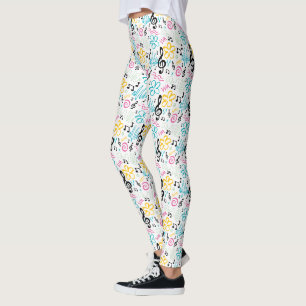 Leggings Treble Clef Musique Cadeau Musicien Groupe d'ensei