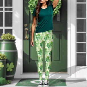 Leggings Trèfle à quatre feuilles Chanceux Shamrock Saint-P