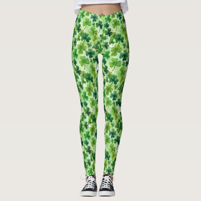 Leggings Trèfles irlandais Saint-Patrick (Devant)