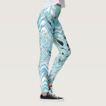 Leggings Trendy Aqua Blue Black White Chevron ZigZag<br><div class="desc">♥ Zags zig branchés,  élégants et chics design motif stratifié Femmes Sports Gym Yoga Leggings. ♥</div>