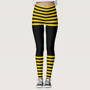 Leggings Trendy Black and Yellow Strike