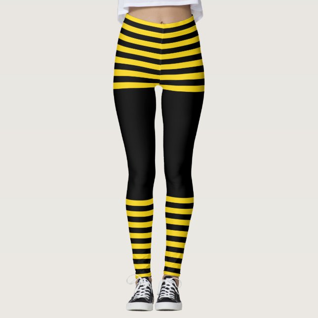 Leggings Trendy Black and Yellow Strike (Devant)