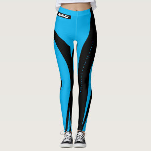 Leggings Trendy Blue and Black Workout