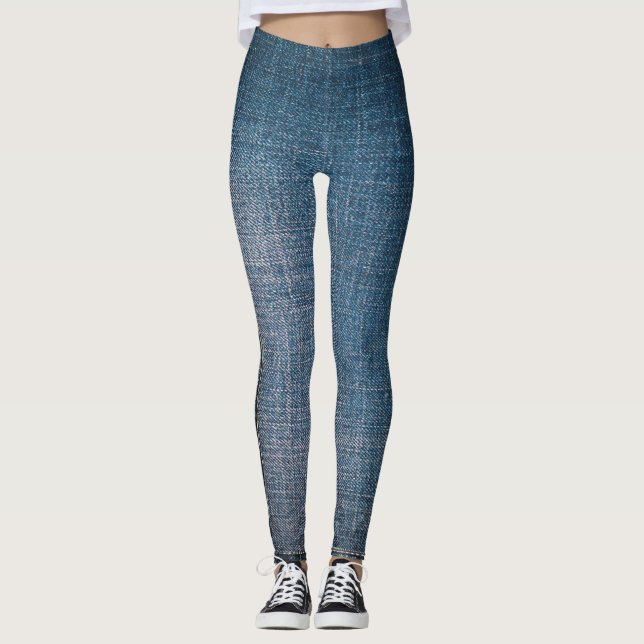 Leggings Trendy Blue Jeans Pattern (Devant)