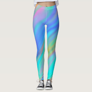 Leggings Trendy luxe vert bleu violet faux holographique