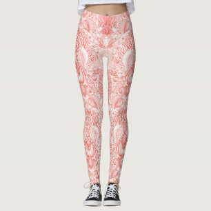 Leggings Trésors de plage en rouge corail