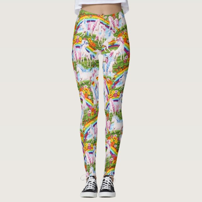 Leggings Trésors Intemporels Rainbows Et Unicorns (Devant)