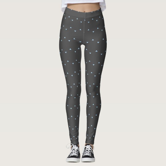 Leggings Triangle bleu clair couleur gris uni (Devant)