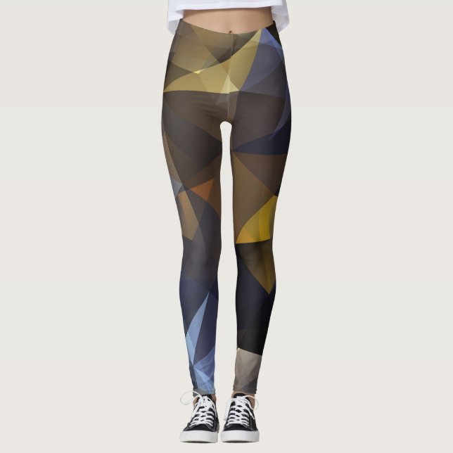 Leggings Triangle brillant vintage, texture diamant. (Devant)
