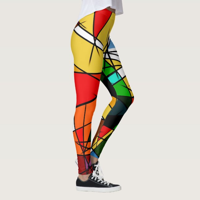 Leggings Triangle Coloré Géométrique Moderne (Droite)
