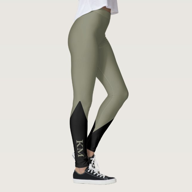 Leggings Triangle noir | Initiale | Légendes grises chaudes (Droite)