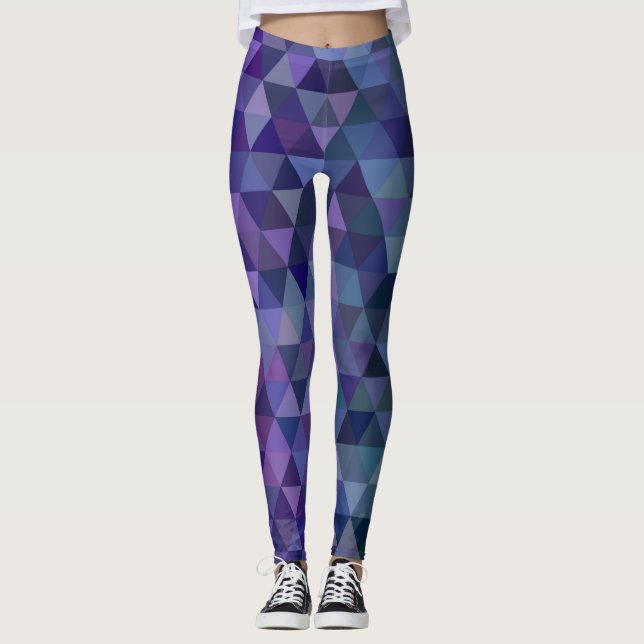 Leggings triangles bleu pourpre (Devant)