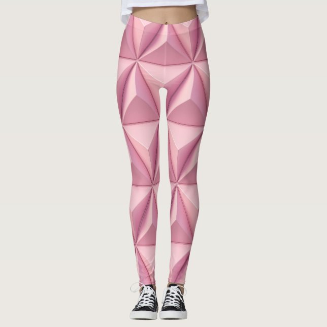 Leggings Triangles géométriques 3D : arrière - plan minimal (Devant)